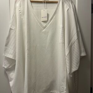 Women’s White V-Neck Shirt